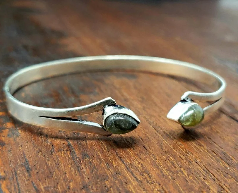 gemstone bangles with gold for women-Labradorite Dagger Bracelet