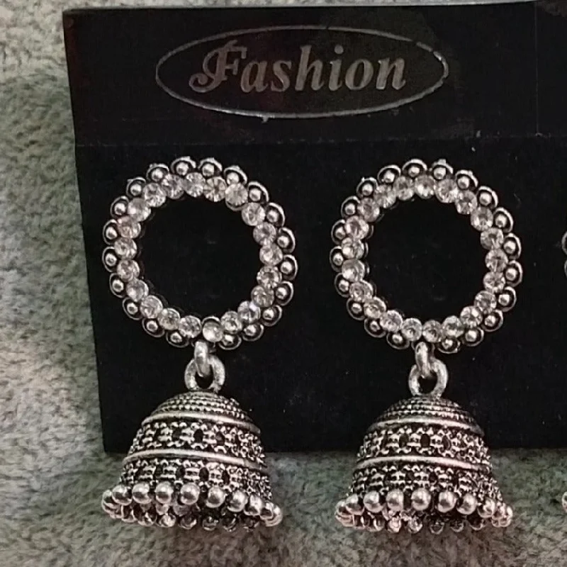 chic drop earrings for women-Tahura Oxidised Plated Jhumki Earrings