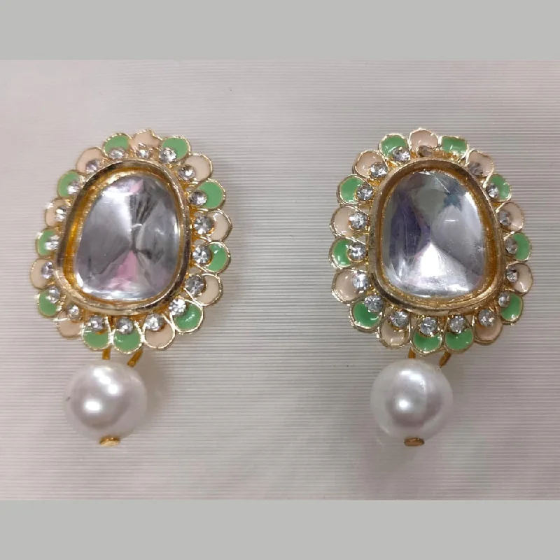 elegant drop earrings for women-Khushboo Jewellers Gold Plated Stud Earrings (Assorted Color)