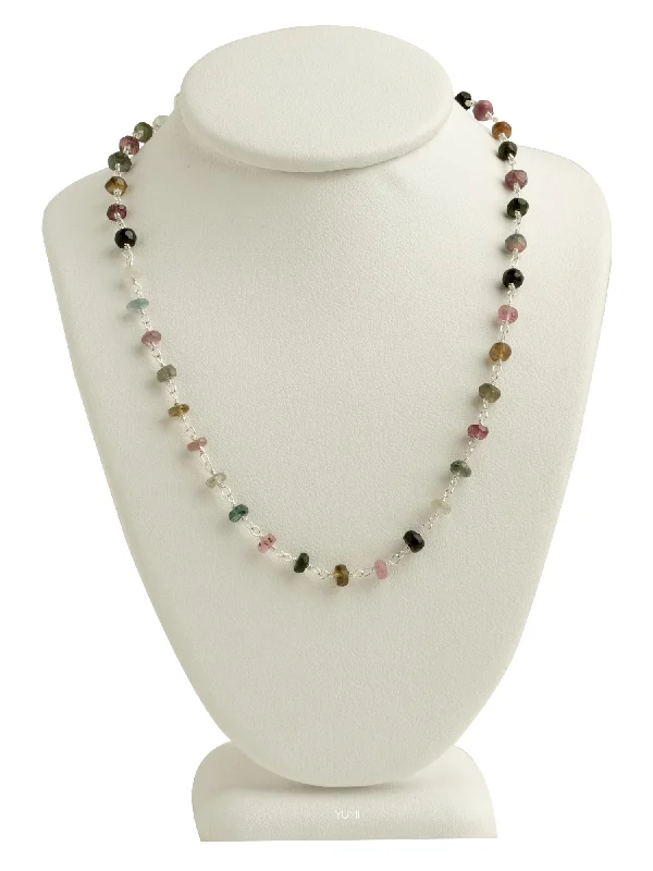 wedding jewelry necklaces for women-Watermelon Tourmaline Gemstone Necklace