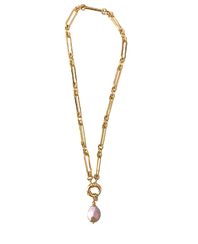 gold-plated necklaces for women-Baroque and chain