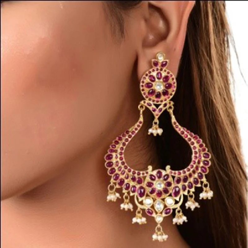 luxurious earrings for women-Silver Mountain Gold Plated Dangler Earrings