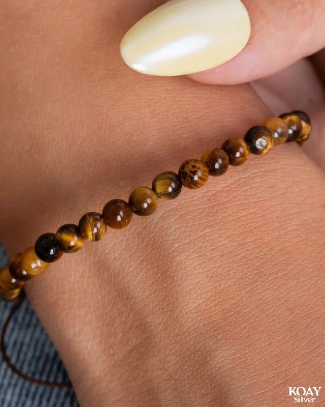 boho chic bracelets for women-Tiger Eye Balls Bracelet