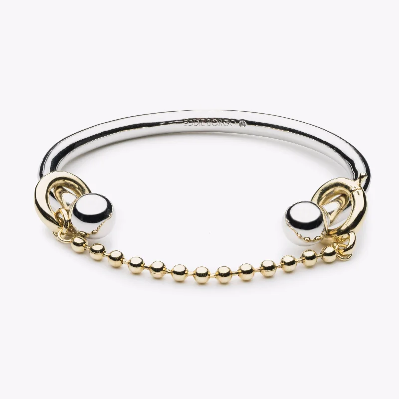 chic bangles for women-BARBELL CHAIN CUFF