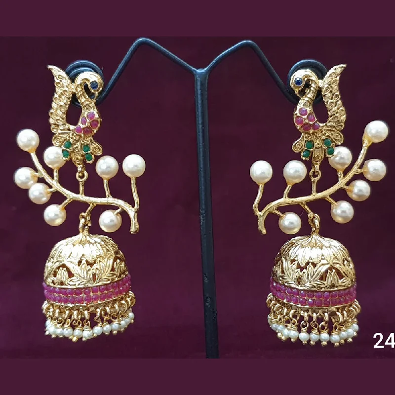 exclusive earrings for women-Neepa Jewells Copper Gold Jhumki Earrings