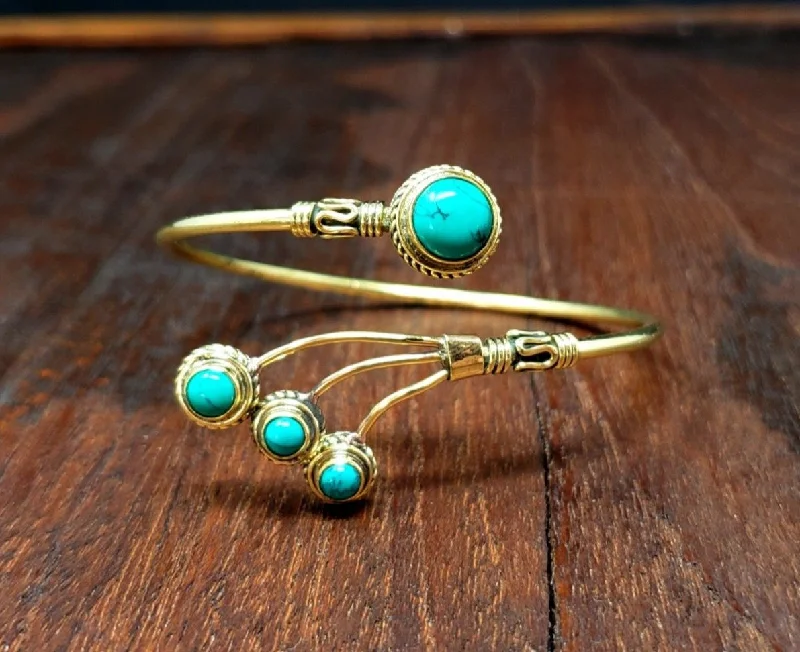 dainty bangles for women-Turquoise Comet Bracelet